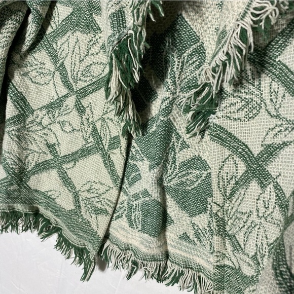 Vintage 90s Green Cream Tapestry Jacket M - Picture 10 of 13